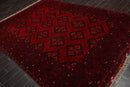 7' x 10'6" Hand Knotted Afghanistan Tribal Wool 200 KPSI Veg Dyes Area Rug Red