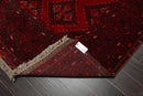 7' x 10'6" Hand Knotted Afghanistan Tribal Wool 200 KPSI Veg Dyes Area Rug Red