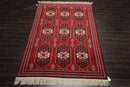6'6" x 9'6" Hand Knotted Afghanistan Tribal Wool 200 KPSI Veg Dyes Area Rug Red