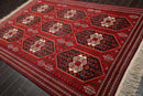 6'6" x 9'6" Hand Knotted Afghanistan Tribal Wool 200 KPSI Veg Dyes Area Rug Red