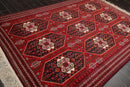 6'6" x 9'6" Hand Knotted Afghanistan Tribal Wool 200 KPSI Veg Dyes Area Rug Red