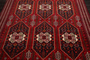 6'6" x 9'6" Hand Knotted Afghanistan Tribal Wool 200 KPSI Veg Dyes Area Rug Red