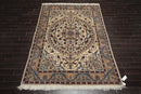 6'9" x 9'11" Hand Knotted 100% Wool 200 KPSI Authentic Kashaan Area Rug Ivory