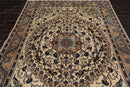 6'9" x 9'11" Hand Knotted 100% Wool 200 KPSI Authentic Kashaan Area Rug Ivory
