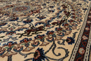 6'9" x 9'11" Hand Knotted 100% Wool 200 KPSI Authentic Kashaan Area Rug Ivory