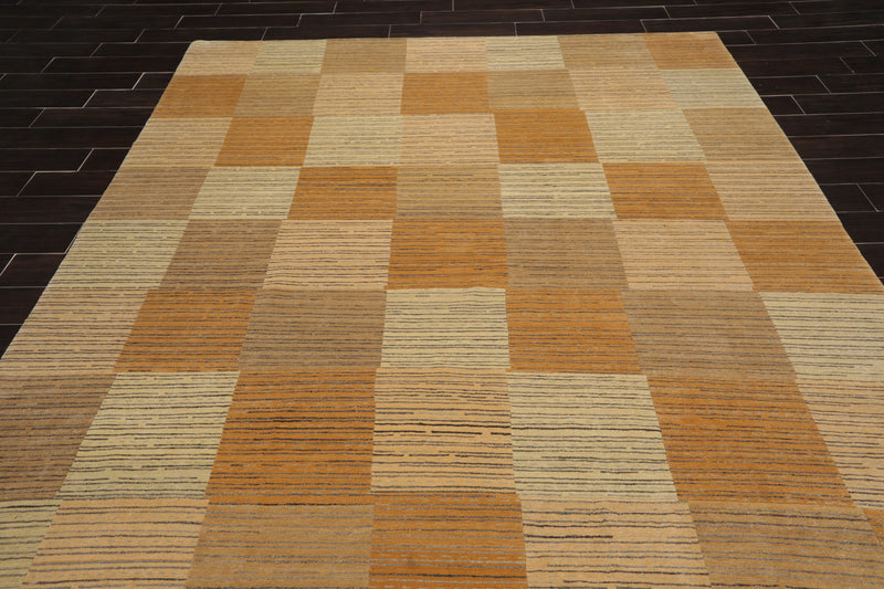 7'11" x 9'8" Hand Knotted Swiss Wash Tibetan Area Rug Beige