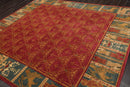 8'3" x 9'8" Hand Knotted Wool Swiss Wash Tibetan Area Rug Red