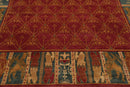 8'3" x 9'8" Hand Knotted Wool Swiss Wash Tibetan Area Rug Red