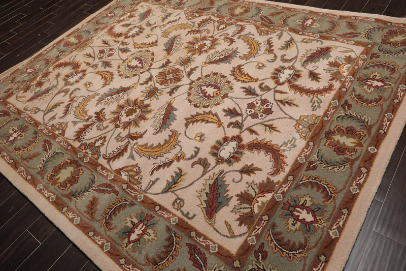8'x10' Beige Hand Tufted 100% Wool Traditional Oriental Area Rug