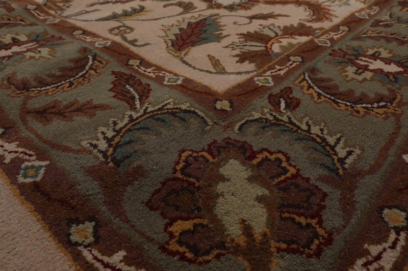 8'x10' Beige Hand Tufted 100% Wool Traditional Oriental Area Rug