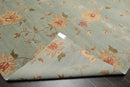 8'1" x11' Hand Knotted Wool & Silk Bold floral Pattern Tibetan Area Rug Sea Blue