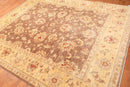 8'1" x 9’11" Hand Knotted Peshawar Stone wash 100% Wool Oriental Area Rug Brown