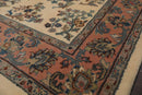 4'1" x 6' Hand Knotted Kerman Wool Traditional Oriental Area Rug Ivory