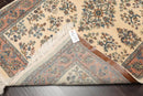 4'1" x 6' Hand Knotted Kerman Wool Traditional Oriental Area Rug Ivory