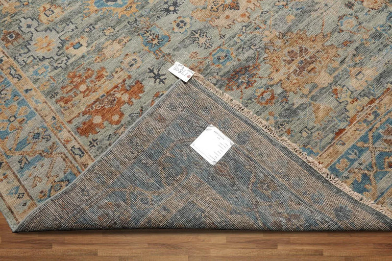 7' 10''x10' Hand Knotted Muted Turkish Oushak 100% Wool  Traditional  Oriental Area Rug Gray,Aqua Color