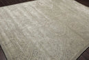 8' x 11' Handmade Wool & Art Silk Patterned Transitional Area Rug Gray Caledon