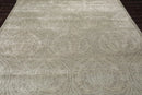 8' x 11' Handmade Wool & Art Silk Patterned Transitional Area Rug Gray Caledon