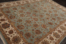 8'6" x 11'9" Hand Knotted 100% Wool Traditional Agra Oriental Area Rug Aqua