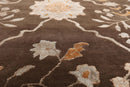8' x 11' Handmade Wool & Art Silk Botanical Transitional Oriental Area Rug Brown