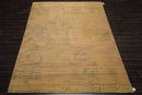 8'2"x10'6" Hand Knotted Wool Peekaboo Loop N Cut Pile Art Deco Tibetan Area Rug Tan