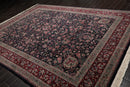 8'10" x 12'4" Hand Knotted 100% Wool Yaazd Sino 300 KPSI Oriental Area Rug Navy
