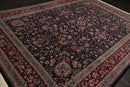 8'10" x 12'4" Hand Knotted 100% Wool Yaazd Sino 300 KPSI Oriental Area Rug Navy