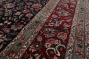 8'10" x 12'4" Hand Knotted 100% Wool Yaazd Sino 300 KPSI Oriental Area Rug Navy
