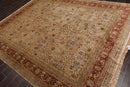 7'8" x 9'10" Hand Knotted Wool 250 KPSI Agra Muted Earth Tones Area Rug Beige