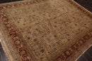 7'8" x 9'10" Hand Knotted Wool 250 KPSI Agra Muted Earth Tones Area Rug Beige