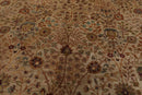 7'8" x 9'10" Hand Knotted Wool 250 KPSI Agra Muted Earth Tones Area Rug Beige