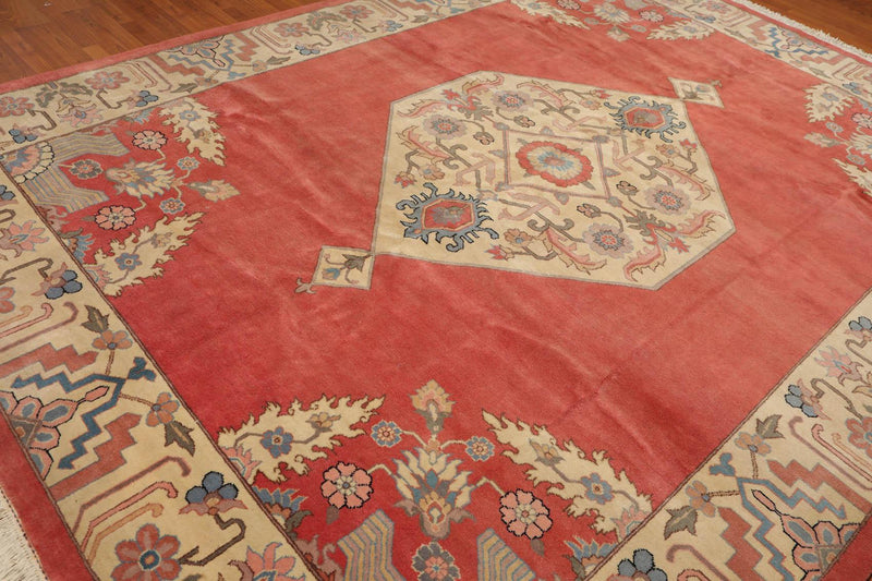 8’11" x 12’1" Hand Knotted Romanian Seraapi Wool Oriental Area Rug Apricot