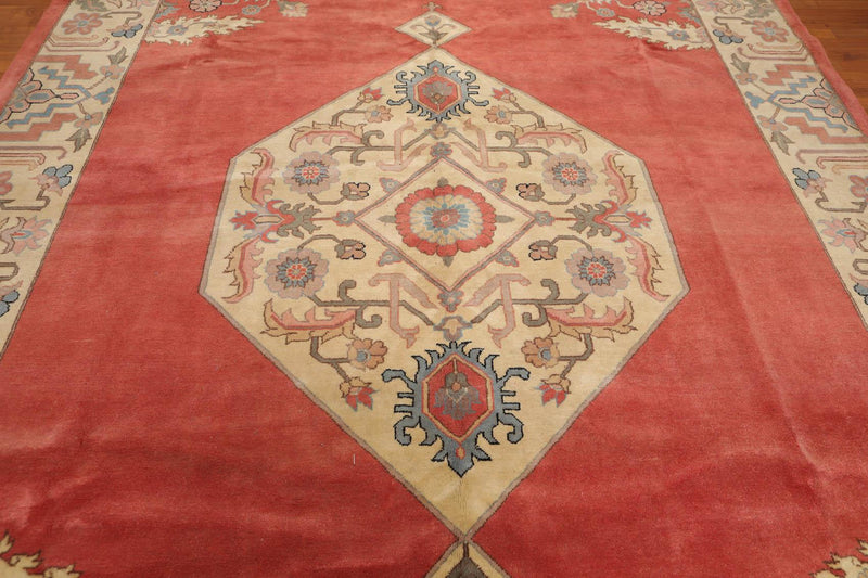 8’11" x 12’1" Hand Knotted Romanian Seraapi Wool Oriental Area Rug Apricot