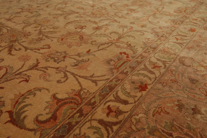 9x12 Tan, Taupe Hand Knotted Persian 100% Wool Traditional 250 KPSI Oriental Area Rug