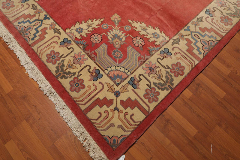 8’11" x 12’1" Hand Knotted Romanian Seraapi Wool Oriental Area Rug Apricot
