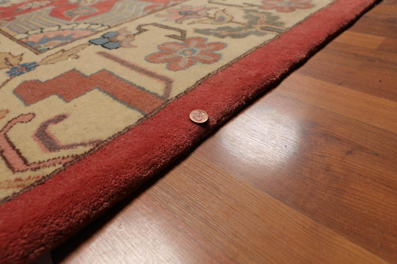 8’11" x 12’1" Hand Knotted Romanian Seraapi Wool Oriental Area Rug Apricot