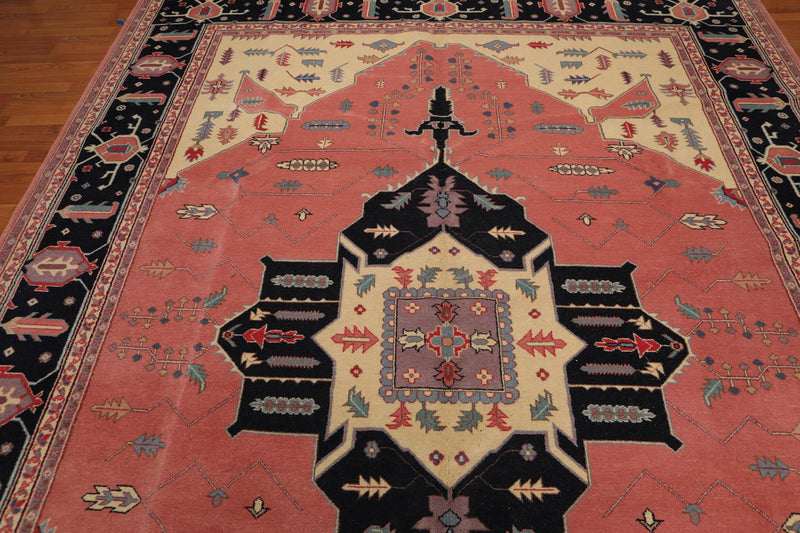 9'1"’ x 12’1" Hand Knotted Romanian Herizz 100% Wool Oriental Area Rug Rose