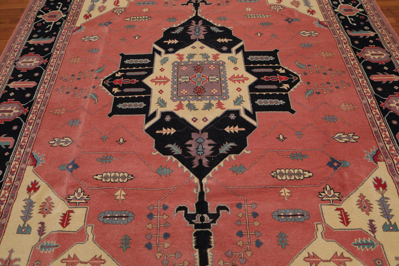 9'1"’ x 12’1" Hand Knotted Romanian Herizz 100% Wool Oriental Area Rug Rose