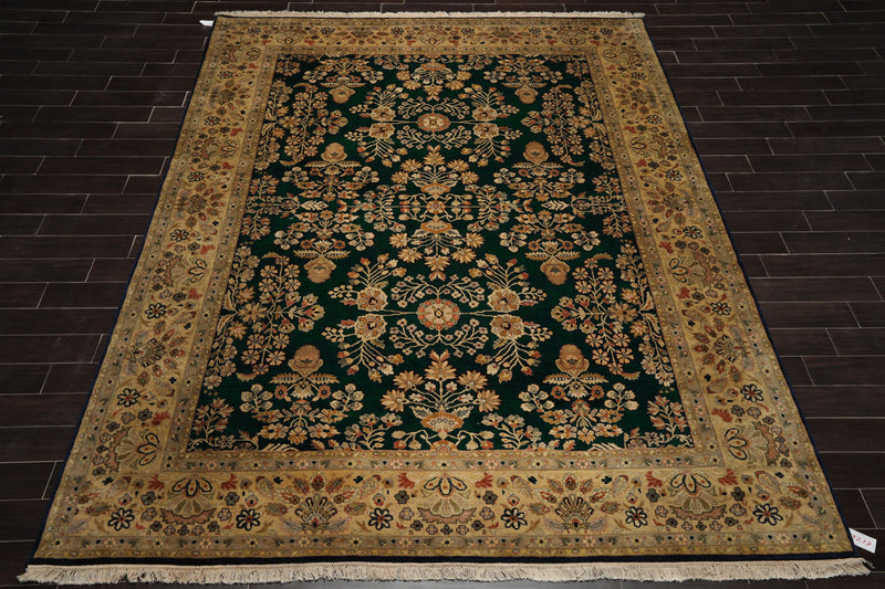 8'11" x 11'8" Hand Knotted Wool Saroukk 250 KPSI Oriental Area Rug Midnight Blue