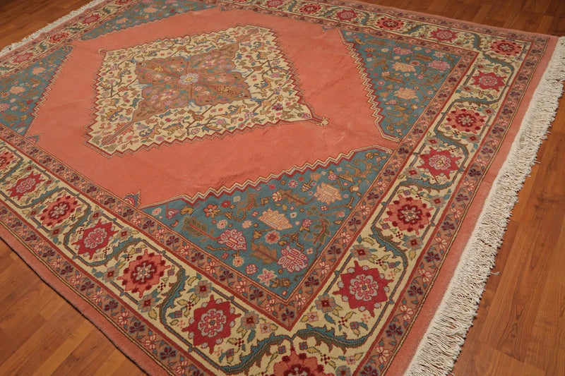 9' x 12' Hand Knotted Romanian Hamadaan 100% Wool Traditional Area Rug Tea Rose