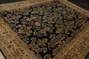 8'11" x 11'8" Hand Knotted Wool Saroukk 250 KPSI Oriental Area Rug Midnight Blue