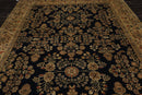 8'11" x 11'8" Hand Knotted Wool Saroukk 250 KPSI Oriental Area Rug Midnight Blue