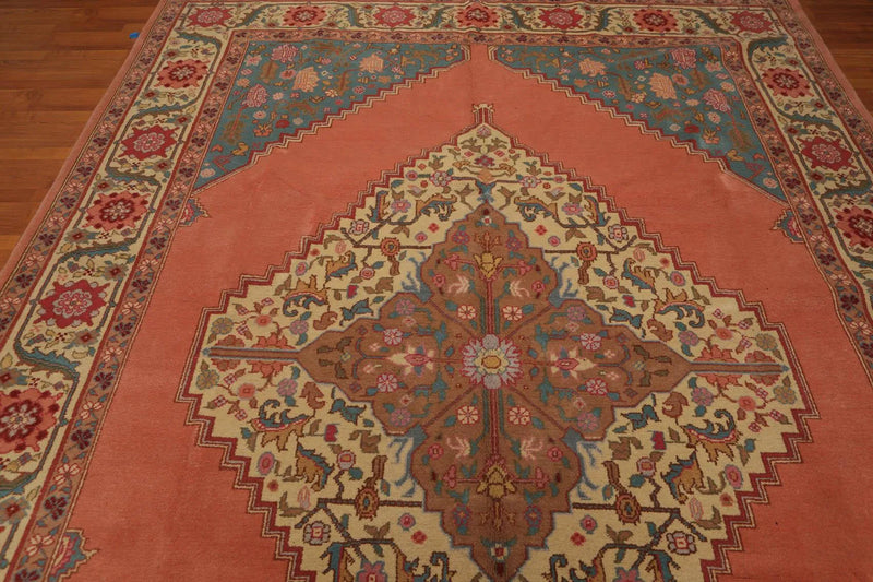 9' x 12' Hand Knotted Romanian Hamadaan 100% Wool Traditional Area Rug Tea Rose