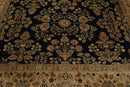 8'11" x 11'8" Hand Knotted Wool Saroukk 250 KPSI Oriental Area Rug Midnight Blue