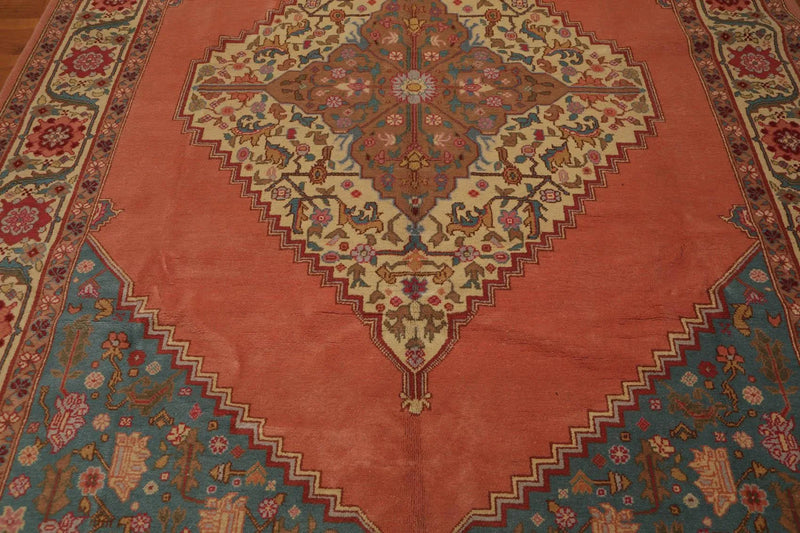 9' x 12' Hand Knotted Romanian Hamadaan 100% Wool Traditional Area Rug Tea Rose