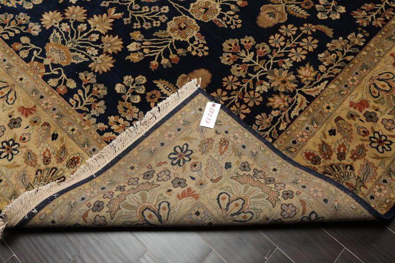 8'11" x 11'8" Hand Knotted Wool Saroukk 250 KPSI Oriental Area Rug Midnight Blue