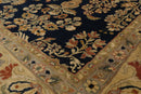 8'11" x 11'8" Hand Knotted Wool Saroukk 250 KPSI Oriental Area Rug Midnight Blue