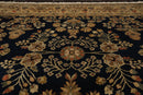 8'11" x 11'8" Hand Knotted Wool Saroukk 250 KPSI Oriental Area Rug Midnight Blue