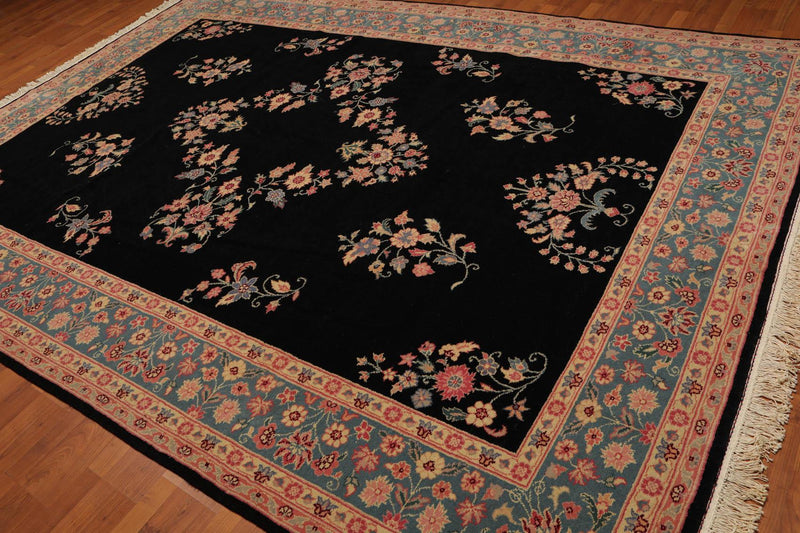 8’3" x 11’5" Hand Knotted Romanian Sarook Wool Oriental Area Rug full pile Black