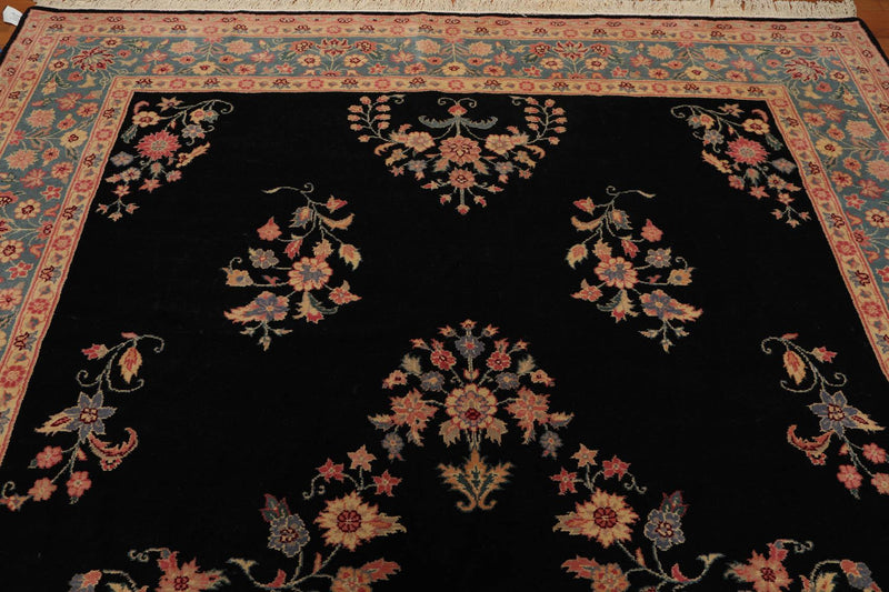 8’3" x 11’5" Hand Knotted Romanian Sarook Wool Oriental Area Rug full pile Black