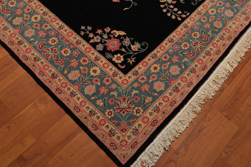 8’3" x 11’5" Hand Knotted Romanian Sarook Wool Oriental Area Rug full pile Black